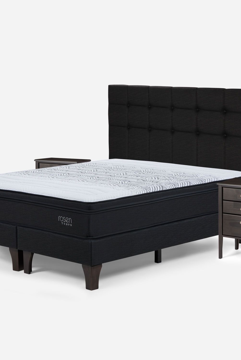 ROSEN - Cama Europea Tempo Sking + Set De Muebles Issey Grafito Rosen
