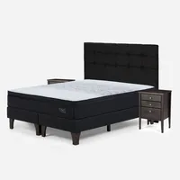 Cama Europea Tempo Sking + Set De Muebles Issey Grafito