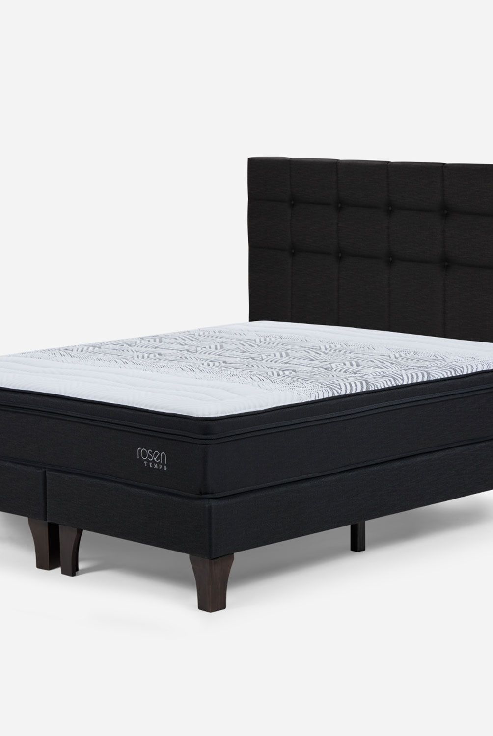 ROSEN - Cama Europea Tempo Super King + Respaldo Issey Grafito Rosen