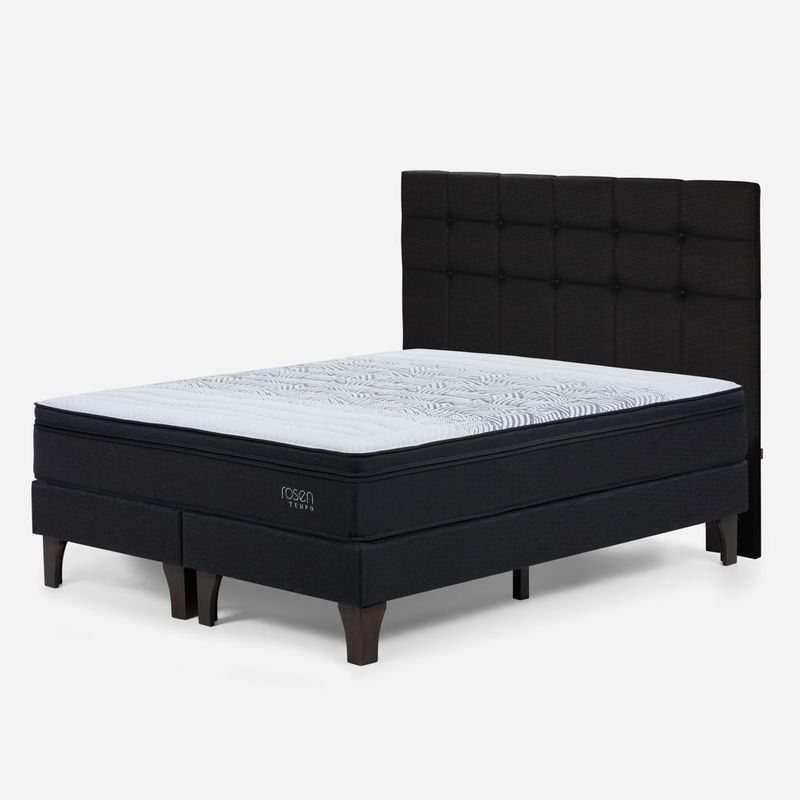 ROSEN - Cama Europea Tempo Super King + Respaldo Issey Grafito Rosen