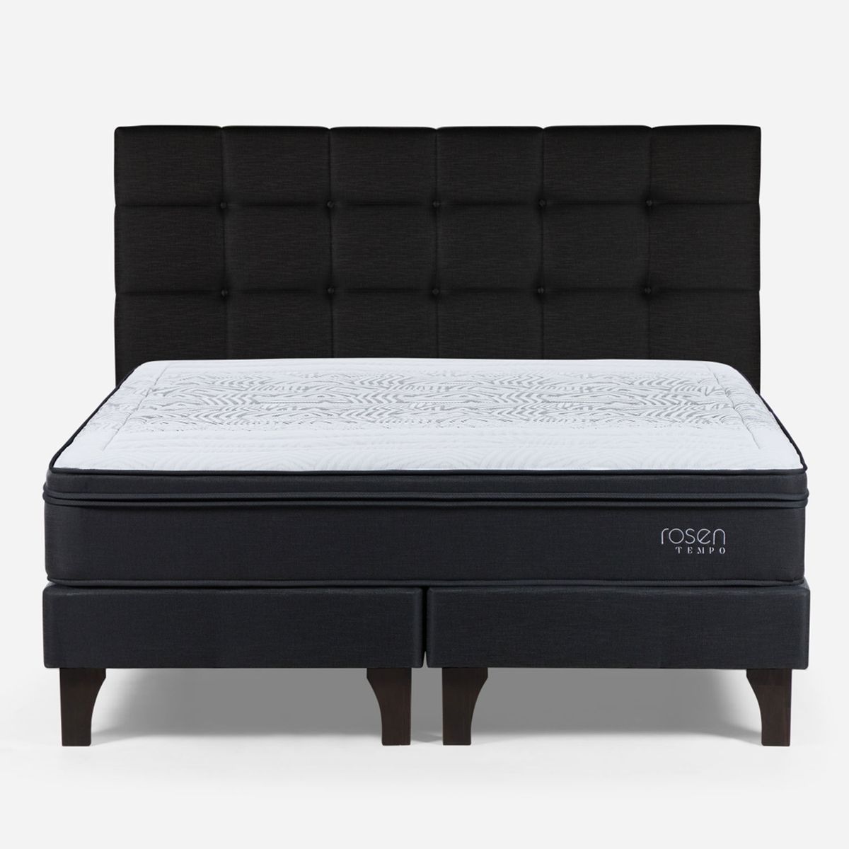 ROSEN - Cama Europea Tempo Super King + Respaldo Issey Grafito Rosen