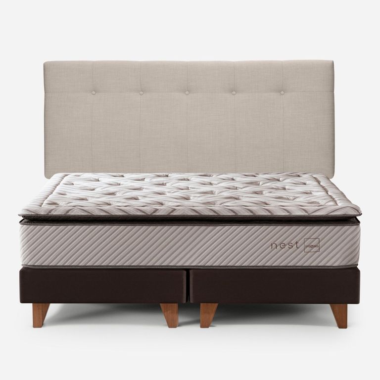 ROSEN Cama Europea Nest King x 2.00mt Base Dividida + Respaldo