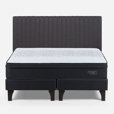 Imagen 2 del producto Cama Europea Tempo 2 Plazas Base Dividida + Respaldo Lucio Gris