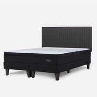 Cama Europea Tempo King + Respaldo Lucio Gris