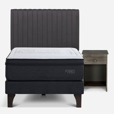 Imagen 2 del producto Cama Europea Tempo 1.5 Plaza + Set De Muebles Lucio Gris