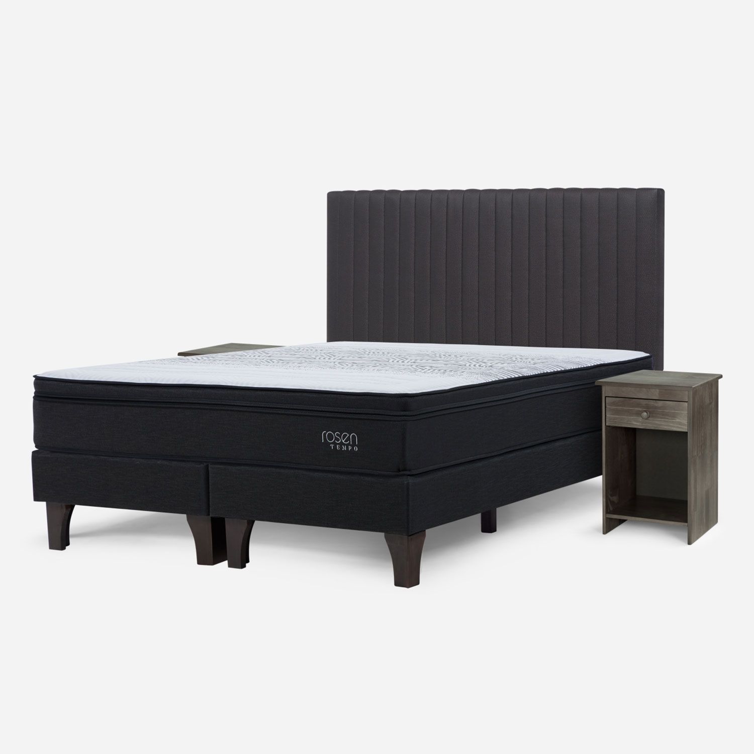 ROSEN Cama Europea Tempo 2 Plazas x 2.00mt Base Dividida +
