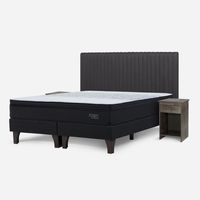 Cama Europea Tempo King + Set De Muebles Lucio Gris