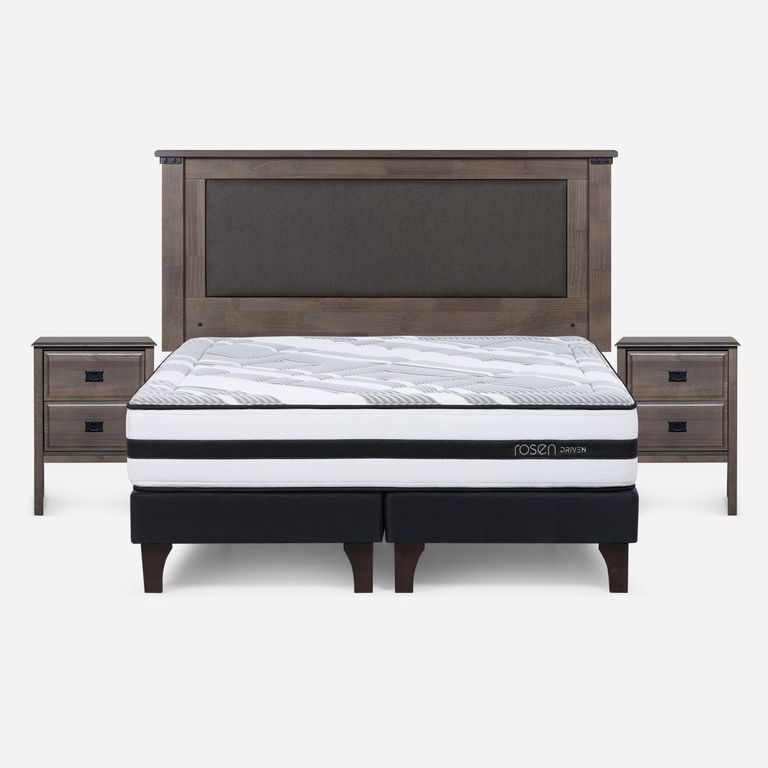 ROSEN Box Spring Driven 2 Plazas X 2.00 CM Base Dividida + Respaldo + 2 Veladores