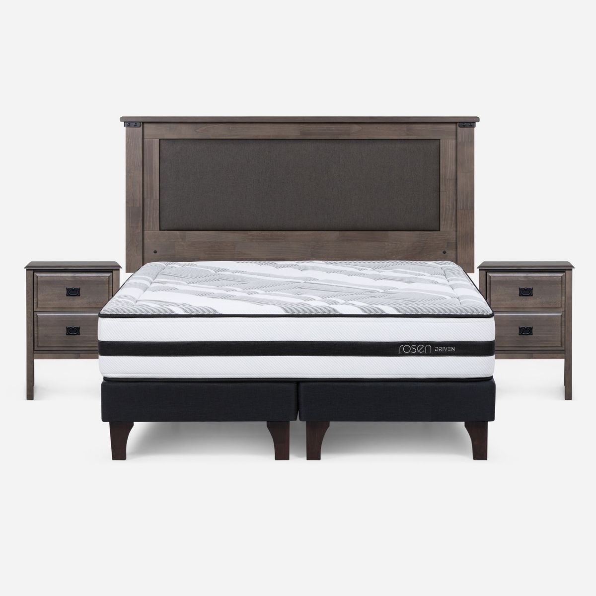 ROSEN - Box Spring Driven 2 Plazas + Set De Muebles New Ray Rosen
