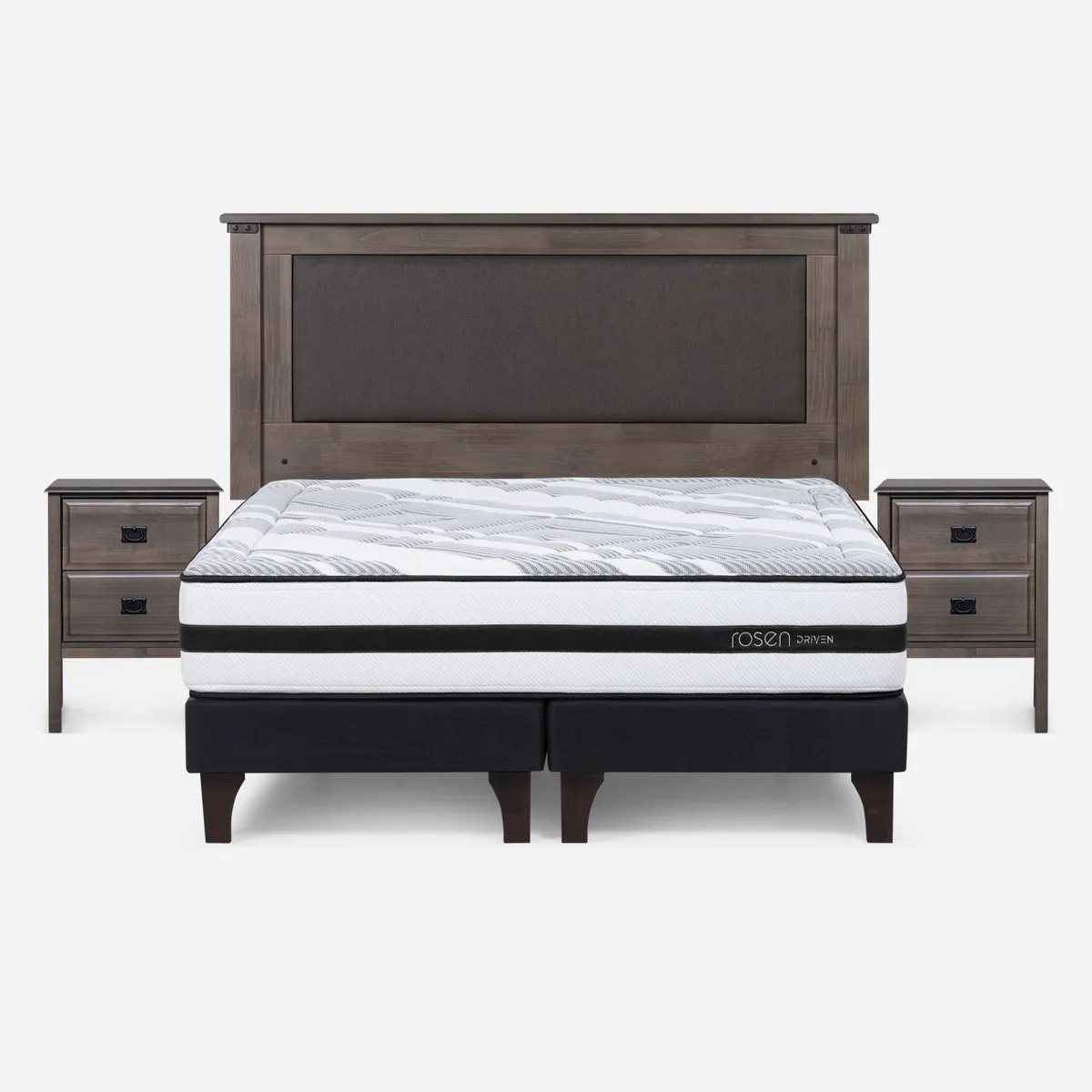 ROSEN - Box Spring Driven 2 Plazas + Set De Muebles New Ray Rosen