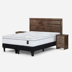 ROSEN - Box Springs Art 4 2 Plazas Base Dividida + Set De Muebles Dolce