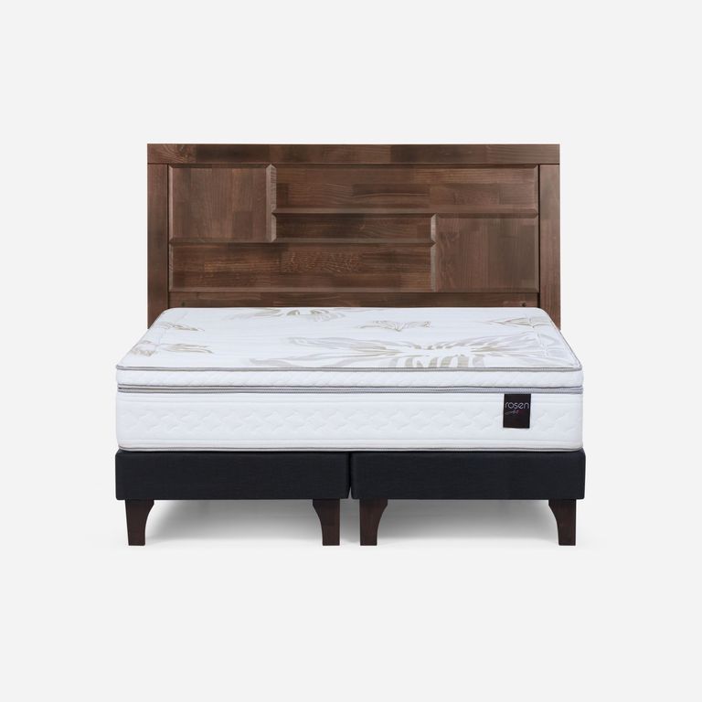 ROSEN Box spring Art 4 2 Plazas x 2.00mt Base Dividida + Respaldo