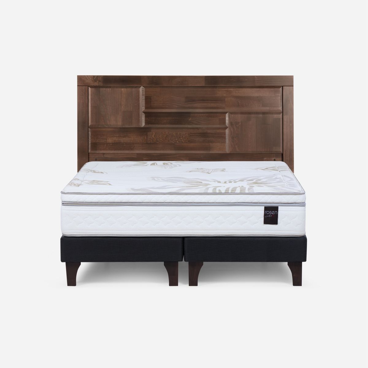 ROSEN - Box Spring Art 4 2 Plazas Bd + Respaldo Dolce Rosen