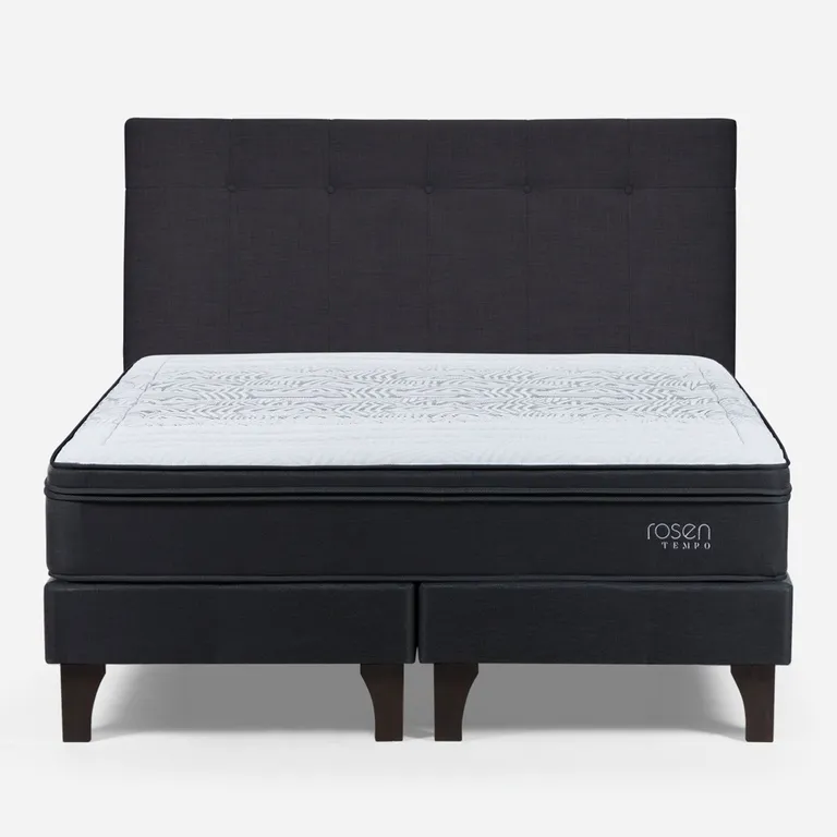 ROSEN Box Spring Tempo 2 Plazas X 2.00 cm Base Dividida + Respaldo