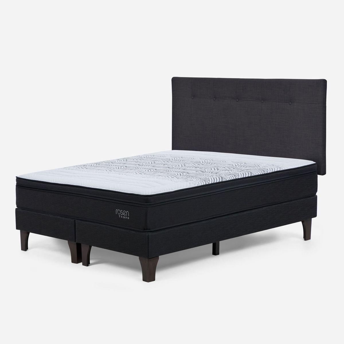 ROSEN - Box Spring Tempo 2 Plazas Bd + Respaldo New Bennet Rosen