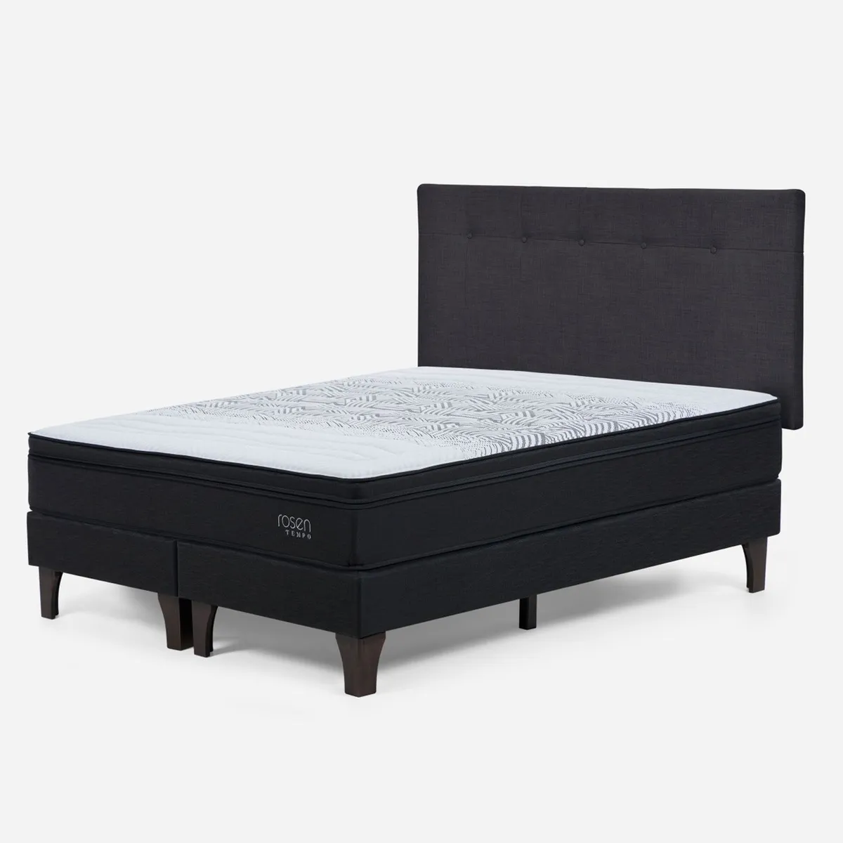 ROSEN - Box Spring Tempo King X 2.00 cm Base Dividida + Respaldo Rosen