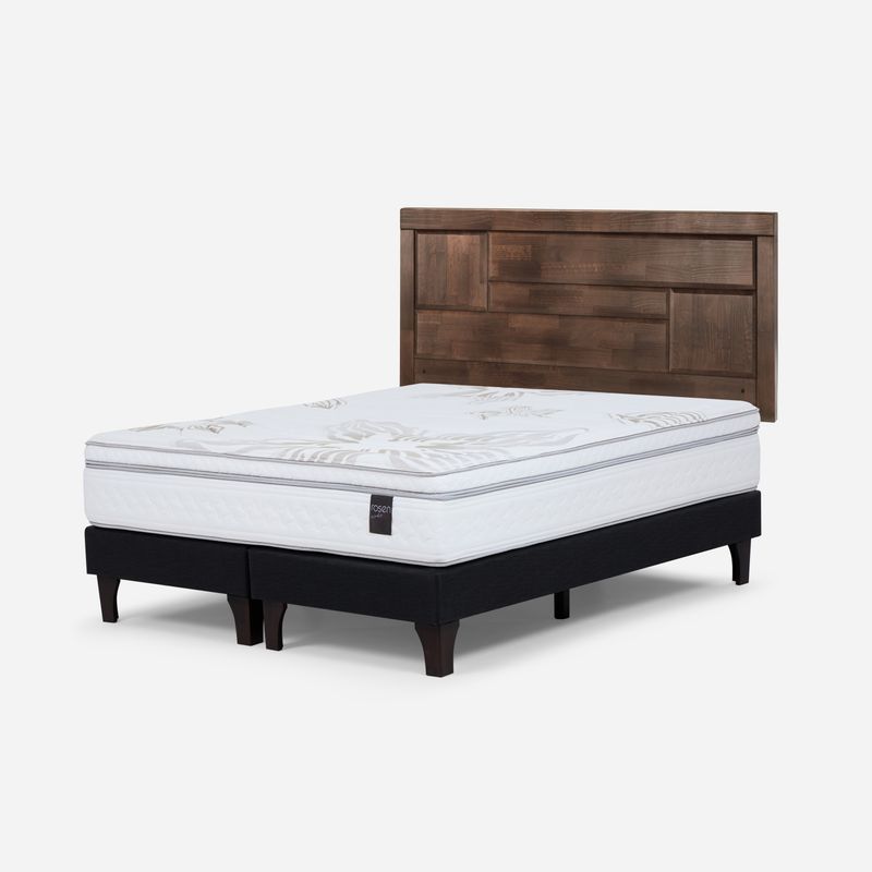 ROSEN - Cama Europea Art 4 2 Plazas Bd + Respaldo Dolce Rosen
