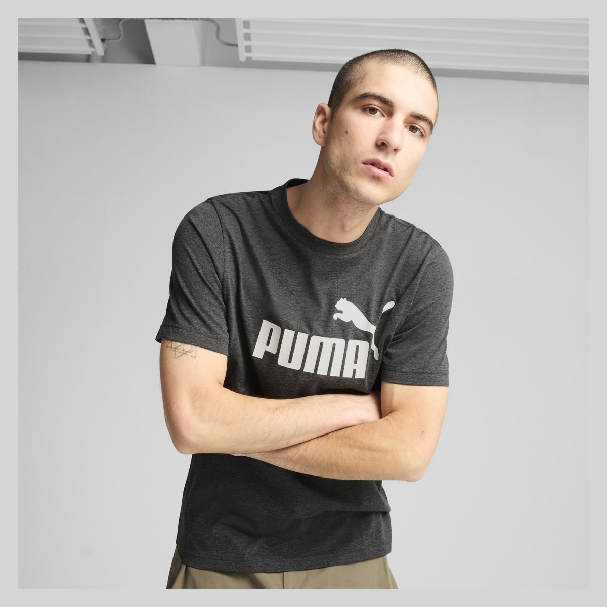 PUMA - Camiseta Manga Corta Ess No. 1 Logo Heather Para Hombre Puma