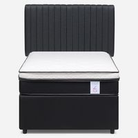 Cama Funcional New Style 6 1.5 Plaza + Respaldo Lucio Gris
