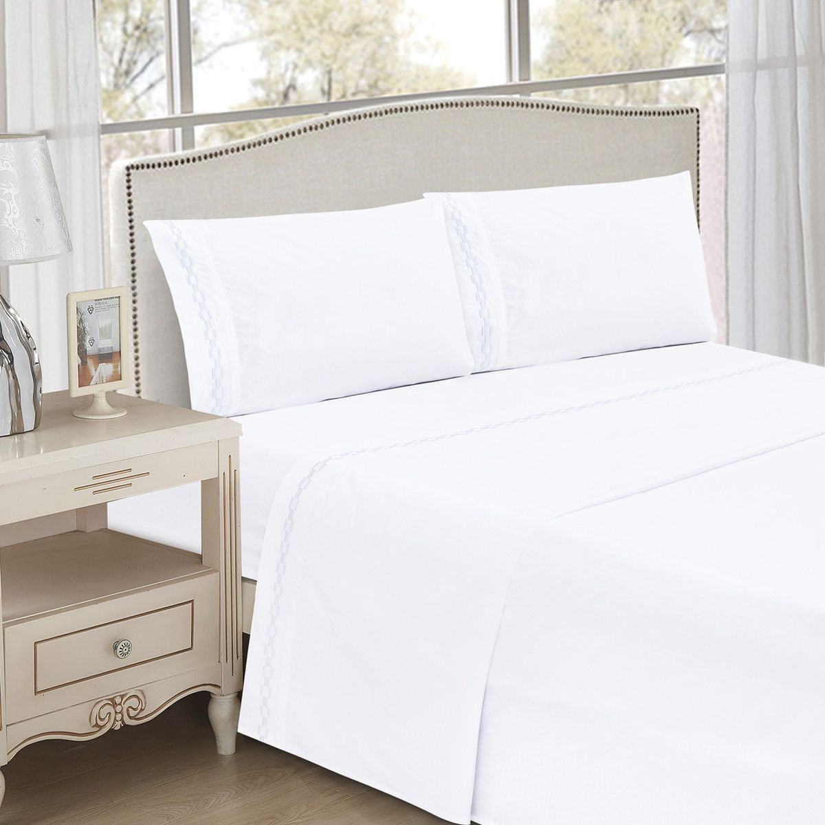 ZAHR - Juego De Sábanas Algodón Lisa 200 Hilos Zahr