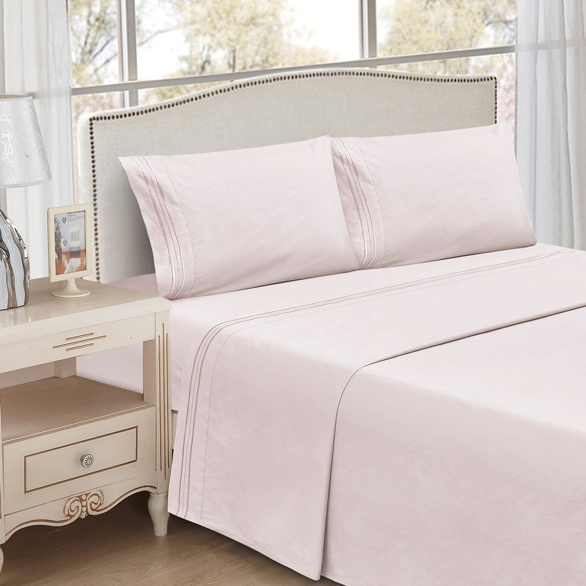 ZAHR - Juego De Sábanas Algodón Lisa 200 Hilos Zahr