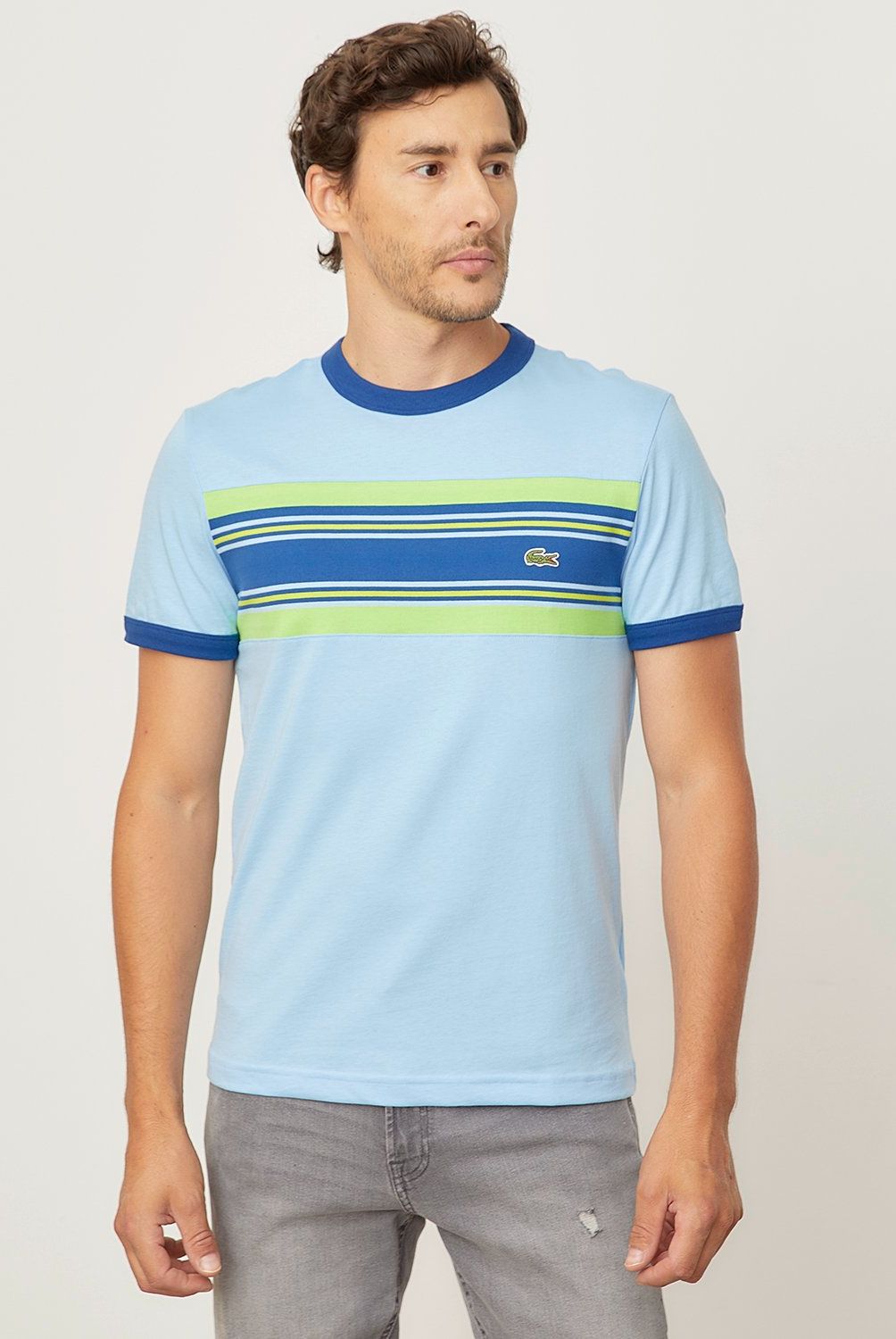 LACOSTE - Polera Manga Corta Bloque Algodón Hombre Lacoste