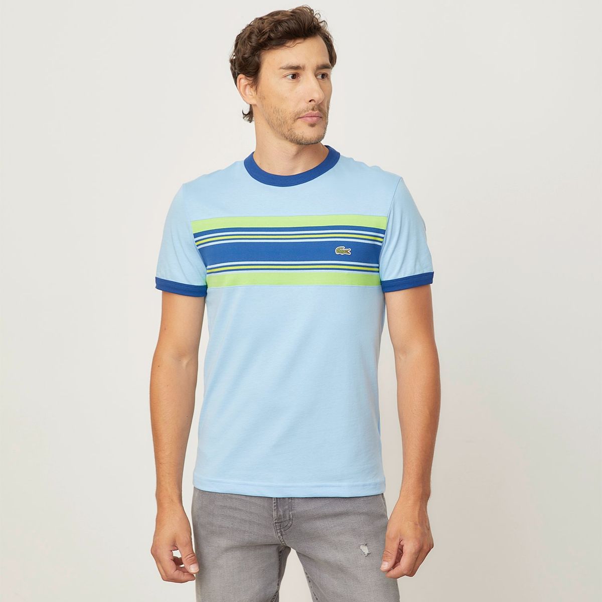 LACOSTE - Polera Manga Corta Bloque Algodón Hombre Lacoste