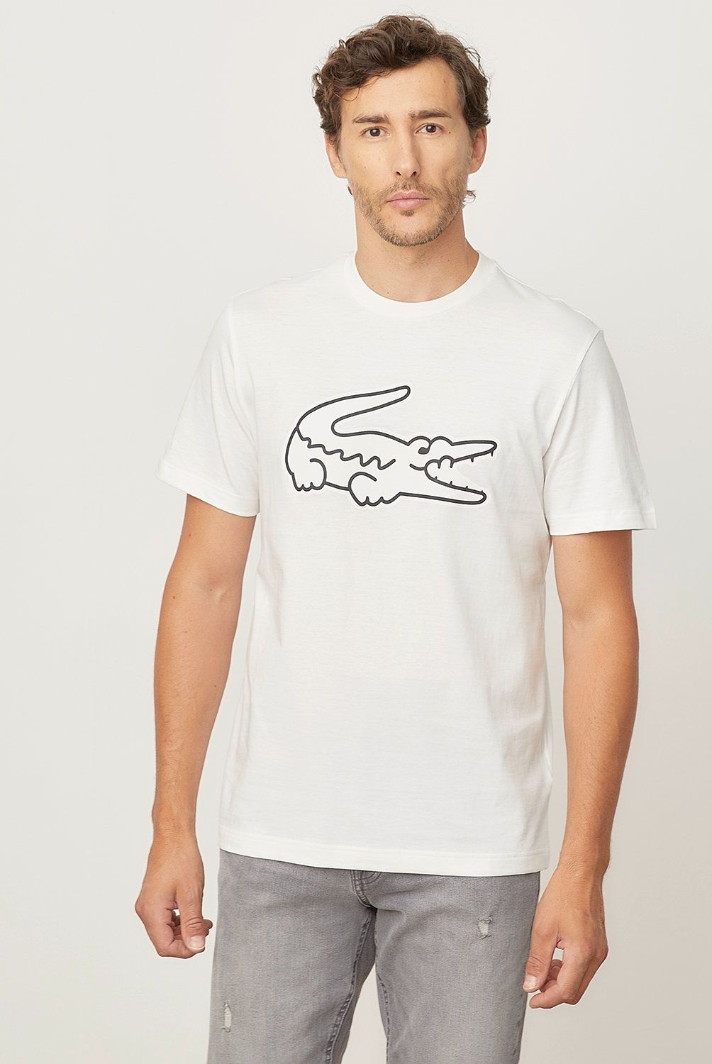 LACOSTE - Polera Manga Corta Print Hombre Algodón Lacoste