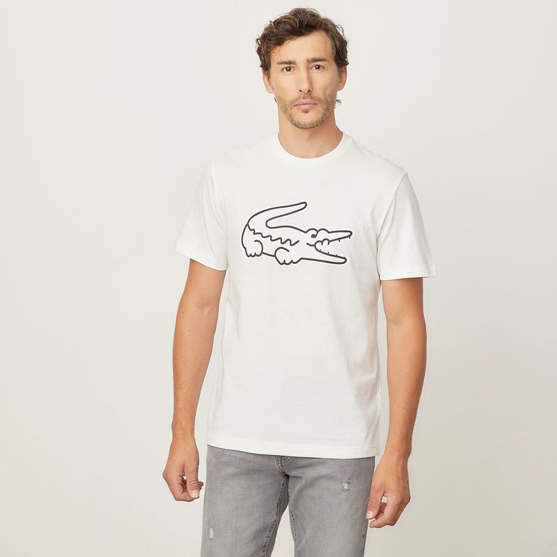 LACOSTE - Polera Manga Corta Print Hombre Algodón Lacoste