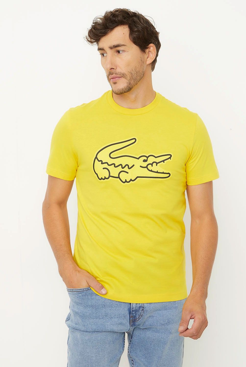 LACOSTE - Polera Manga Corta Print Hombre Algodón Lacoste