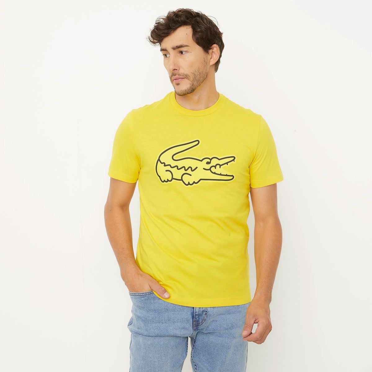 LACOSTE - Polera Manga Corta Print Hombre Algodón Lacoste