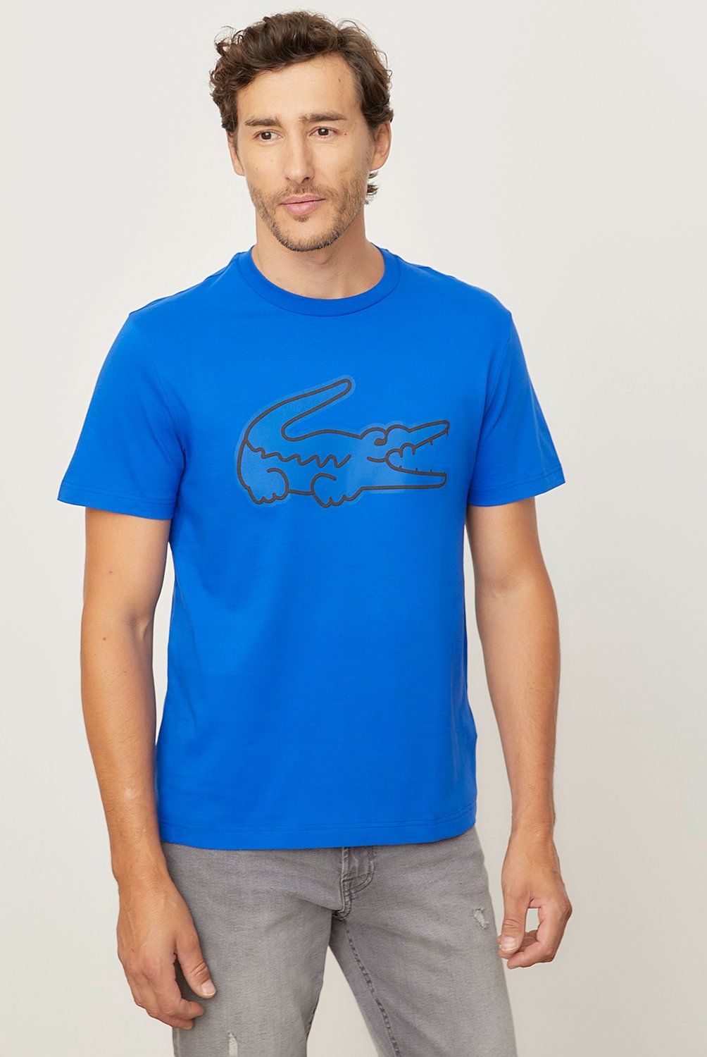 LACOSTE - Polera Manga Corta Print Hombre Algodón Lacoste