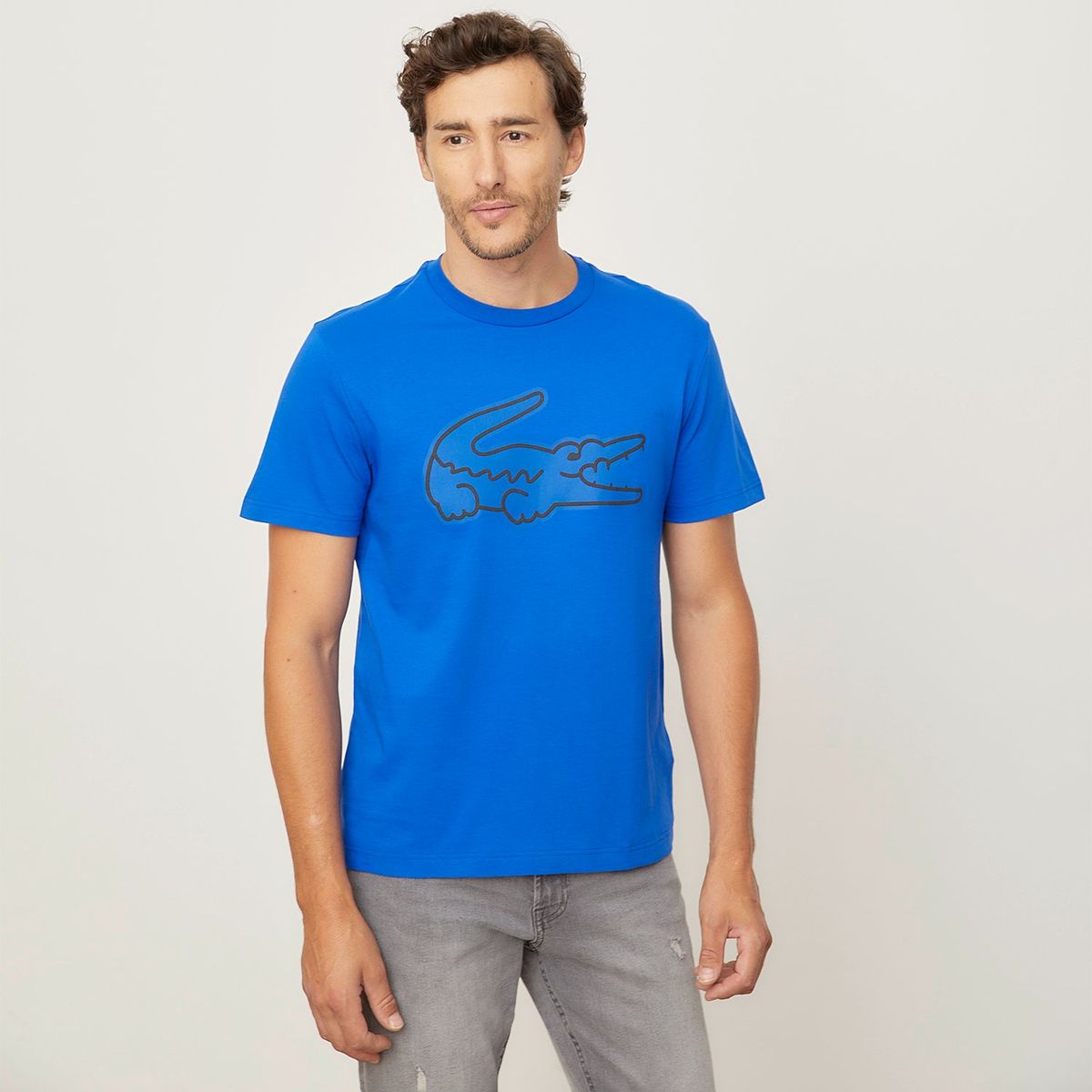 LACOSTE - Polera Manga Corta Print Hombre Algodón Lacoste