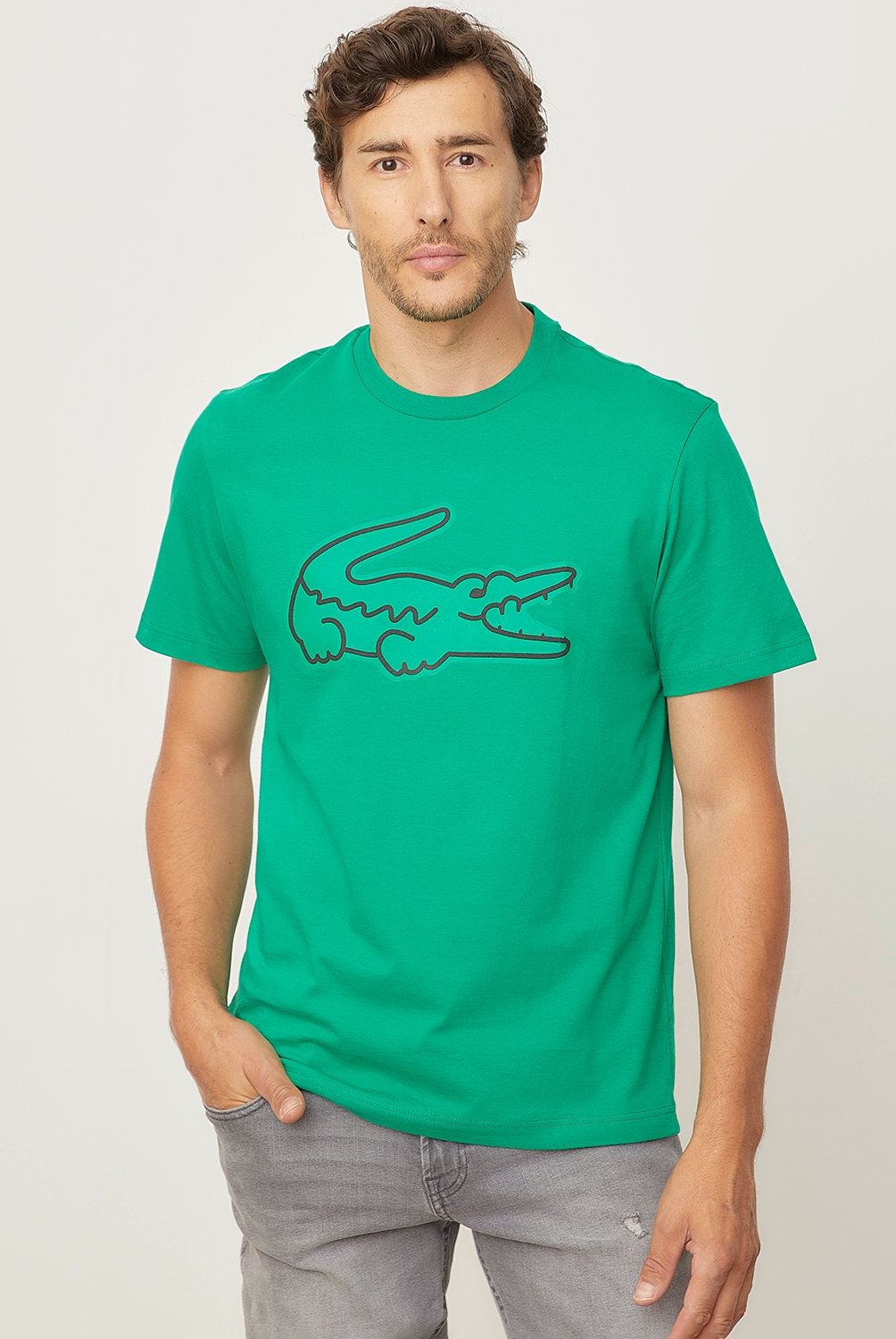 LACOSTE - Polera Manga Corta Print Hombre Algodón Lacoste