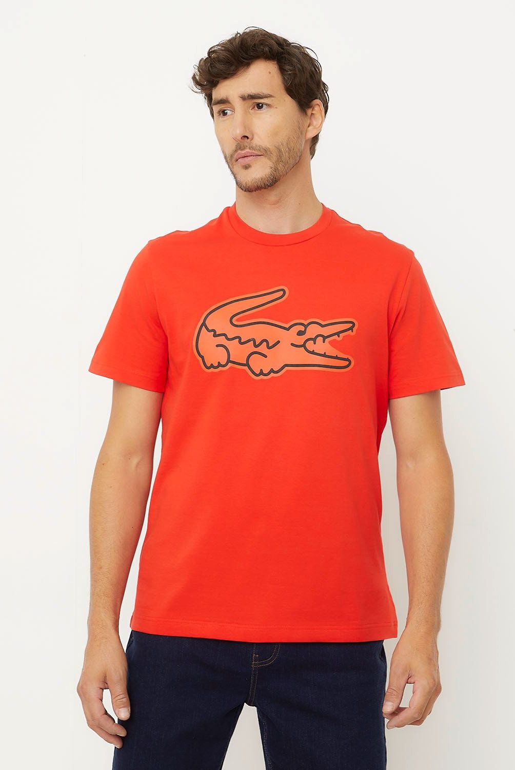 LACOSTE - Polera Manga Corta Print Hombre Algodón Lacoste