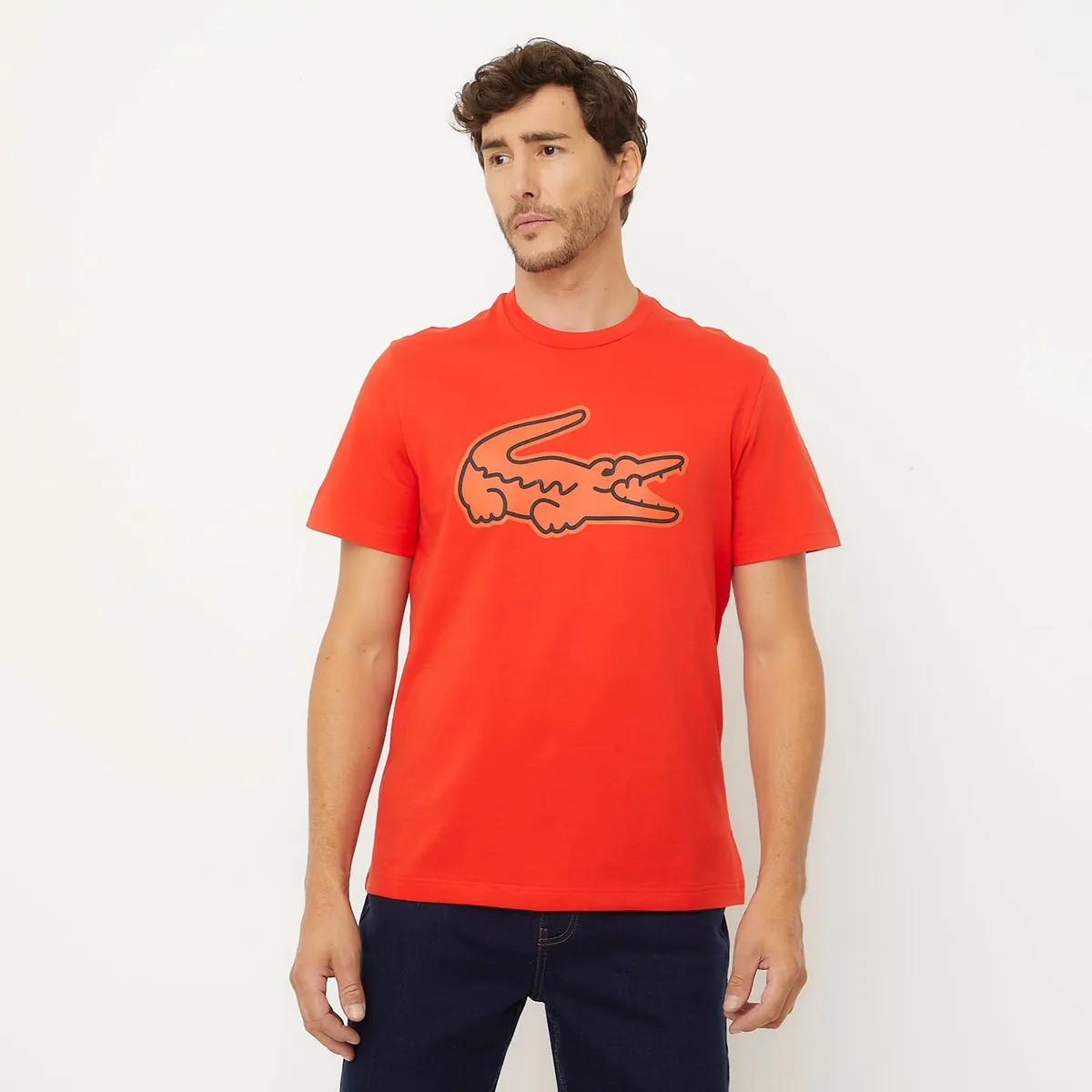 LACOSTE - Polera Manga Corta Print Hombre Algodón Lacoste