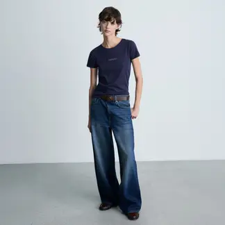 MANGO - Polera Logo 100% Algodón Mujer