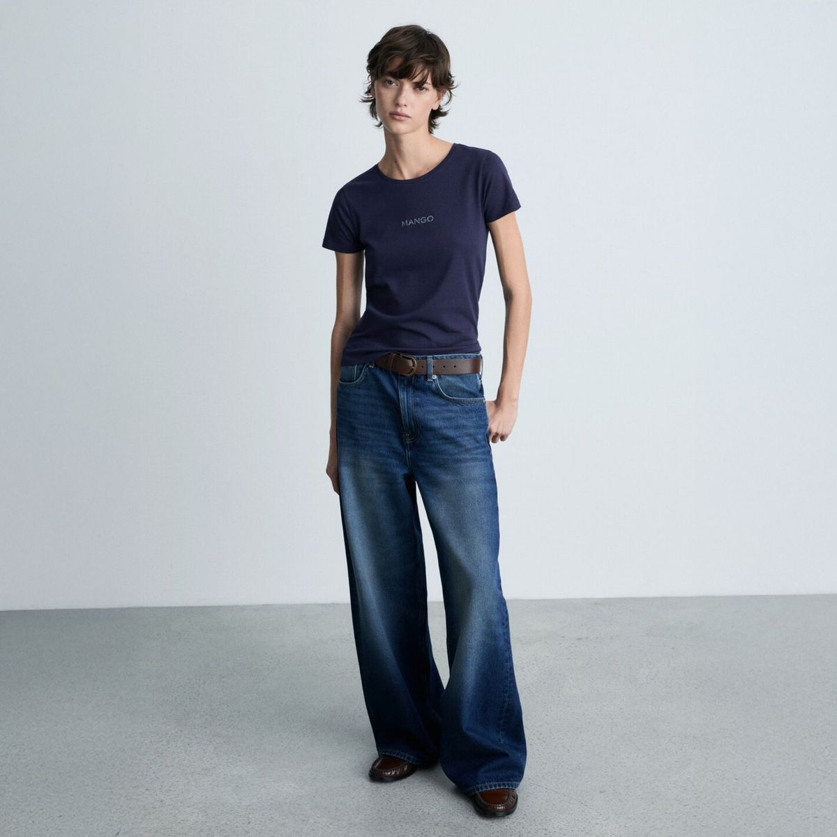 MANGO - Polera Logo 100% Algodón Mujer Mango