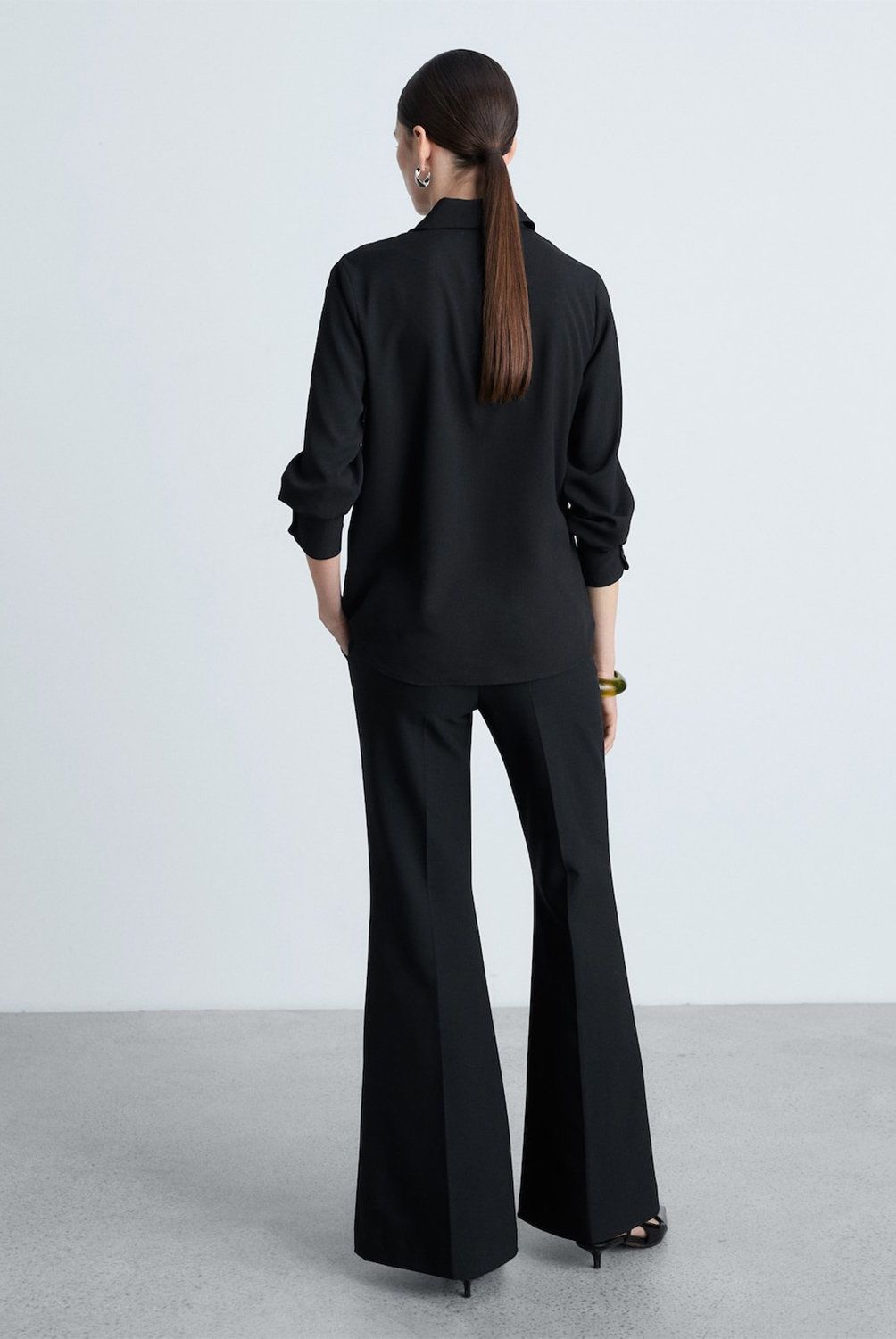 MANGO - Camisa Manga Larga Fluida Mujer Mango