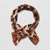 MANGO - Pañuelo Estampado Leopardo Mujer