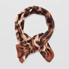 MANGO - Pañuelo Estampado Leopardo Mujer