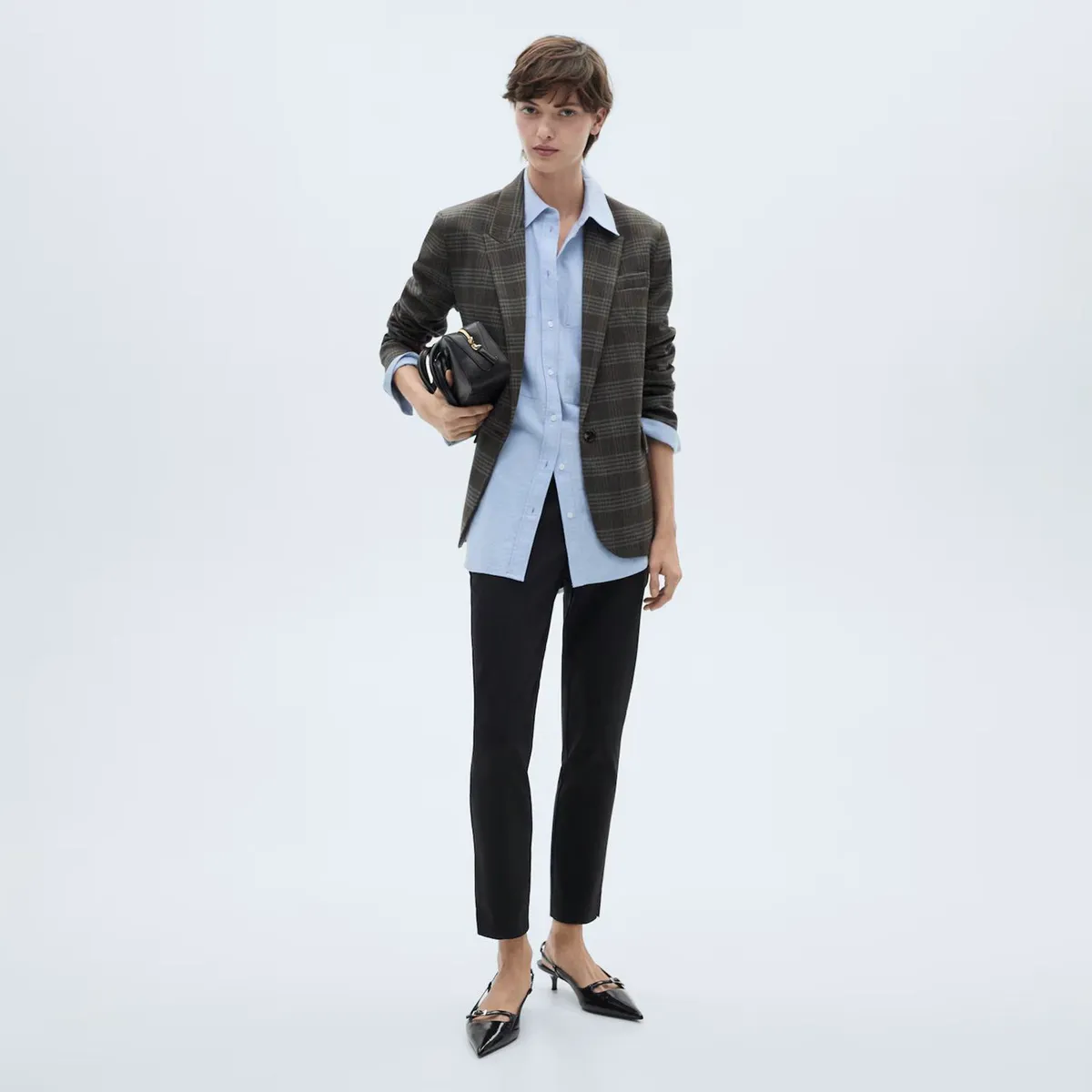 MANGO - Pantalón Recto Algodón Mujer Mango