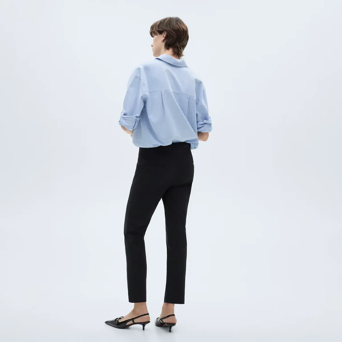 MANGO - Pantalón Recto Algodón Mujer Mango