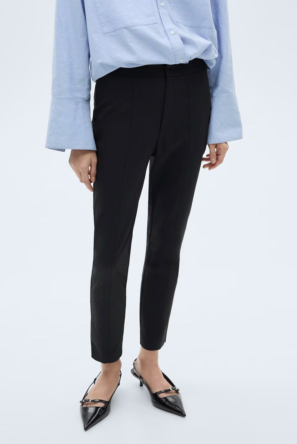 MANGO - Pantalón Recto Algodón Mujer Mango