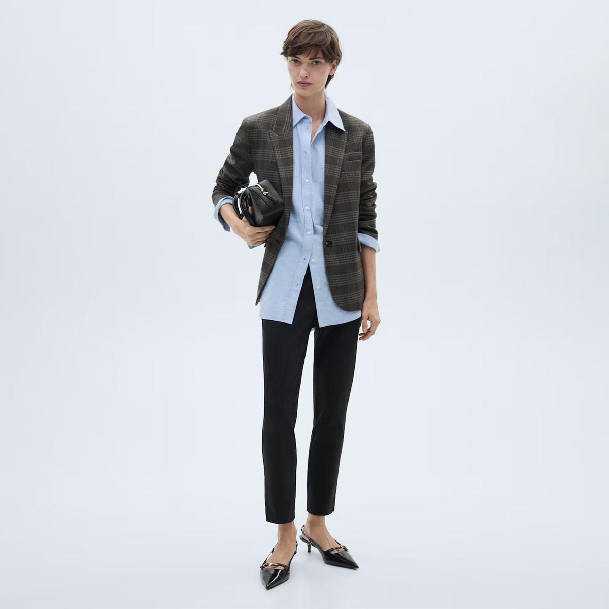 MANGO - Pantalón Recto Algodón Mujer Mango