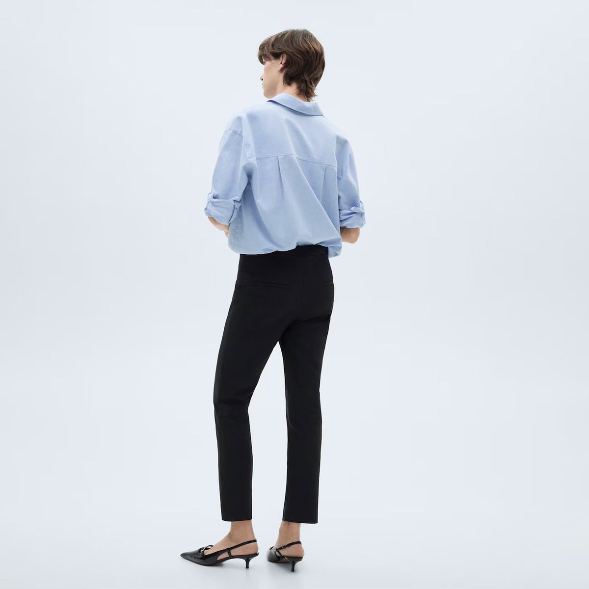 MANGO - Pantalón Recto Algodón Mujer Mango