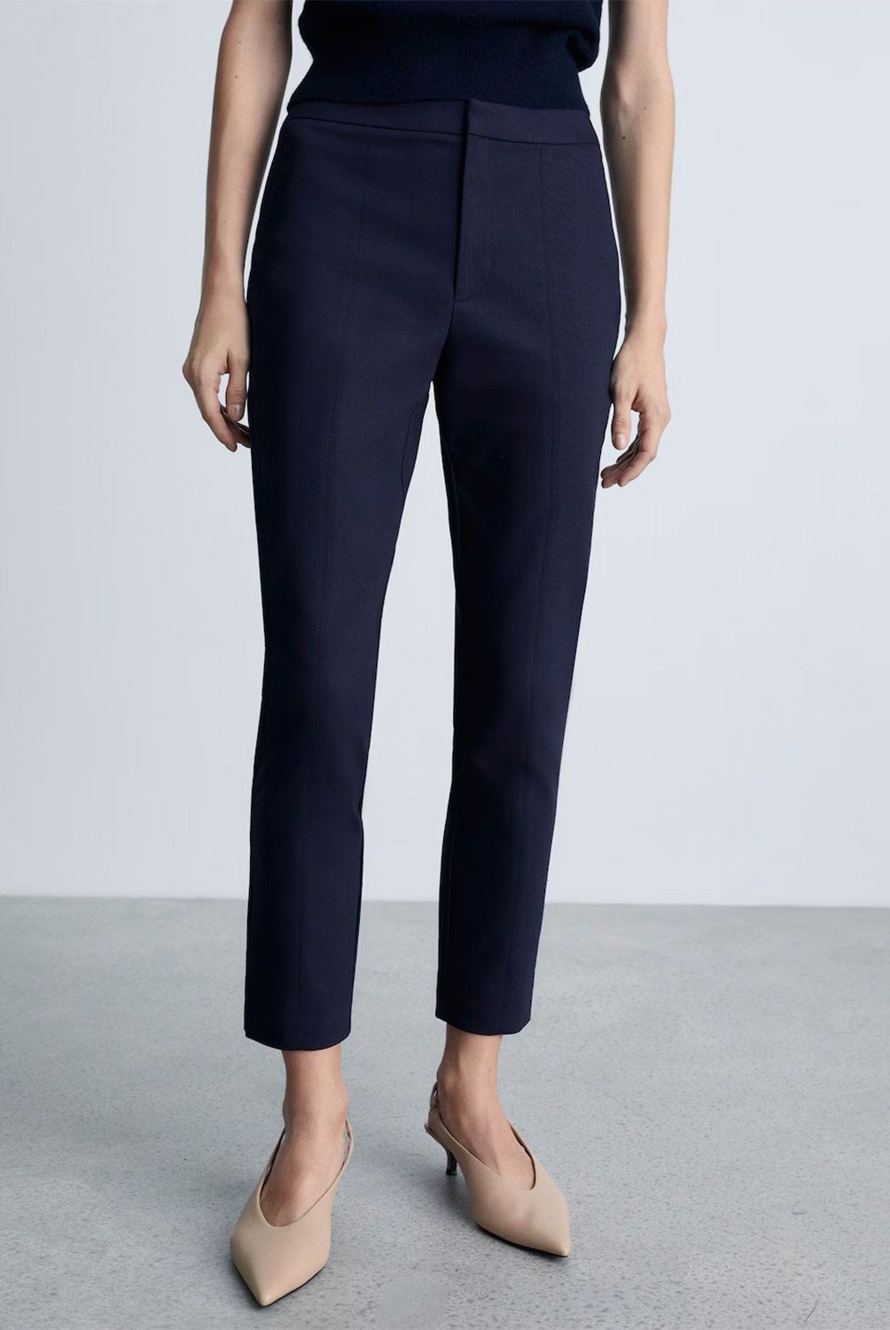 MANGO - Pantalón Recto Algodón Mujer Mango