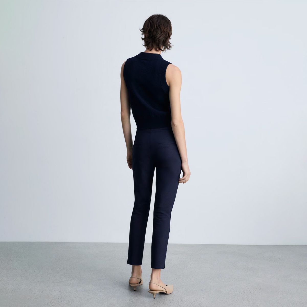 MANGO - Pantalón Recto Algodón Mujer Mango