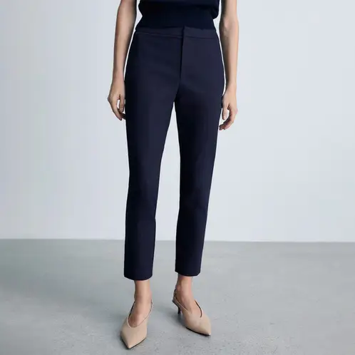 MANGO - Pantalón Recto Algodón Mujer