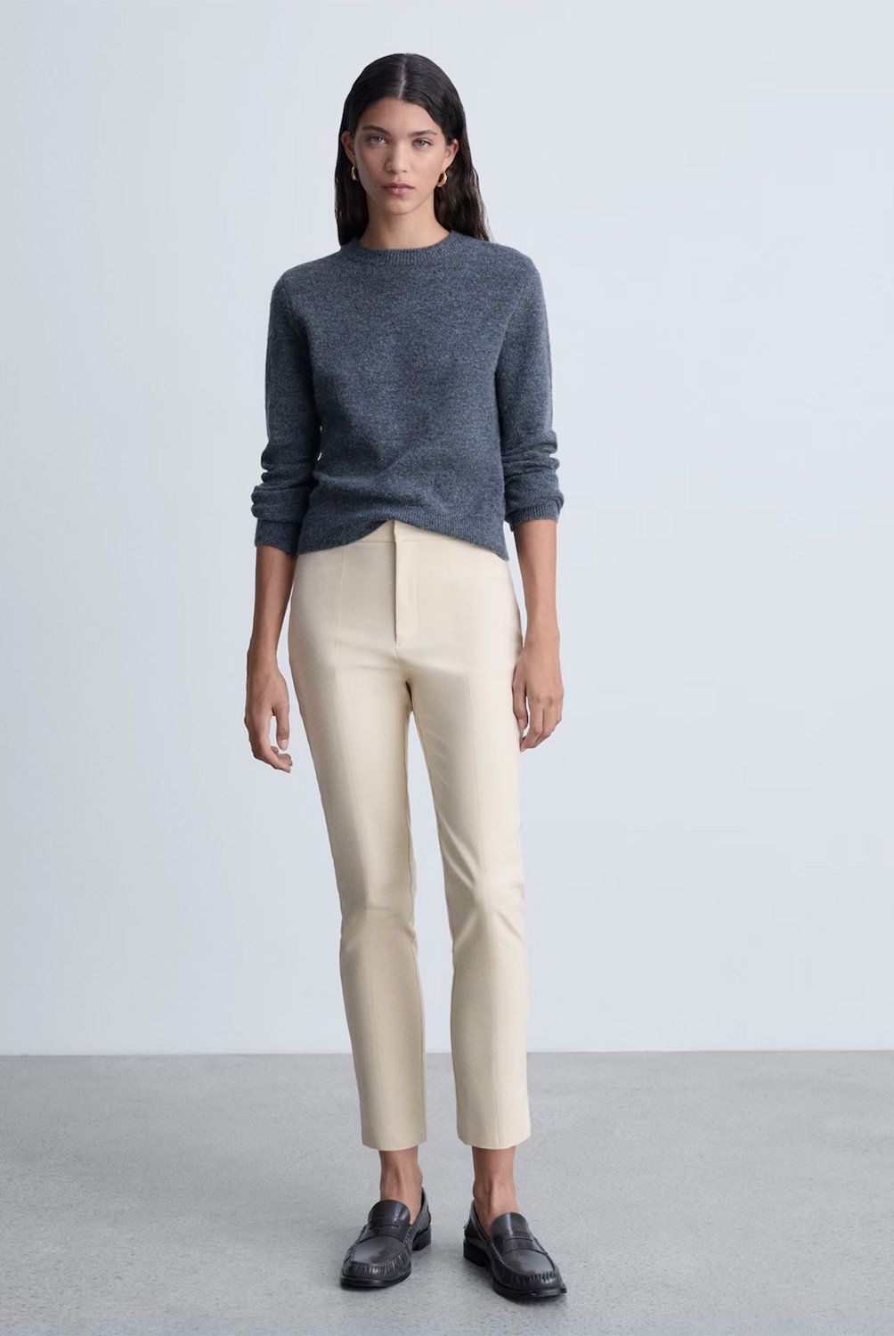 MANGO - Pantalón Recto Algodón Mujer Mango